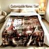 Gnome Theme Custom Blanket Personalized Name & Text Customized Soft Warm Throw Blanket Home Decor