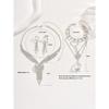 Bridal Jewelry Accessories Sparkling Full Diamond Three-layer Heart Tassel Necklace/earring Set