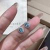 S925 Sterling Silver Oval Aquamarine Stud Earrings - Classic, Sparkly, and High-End