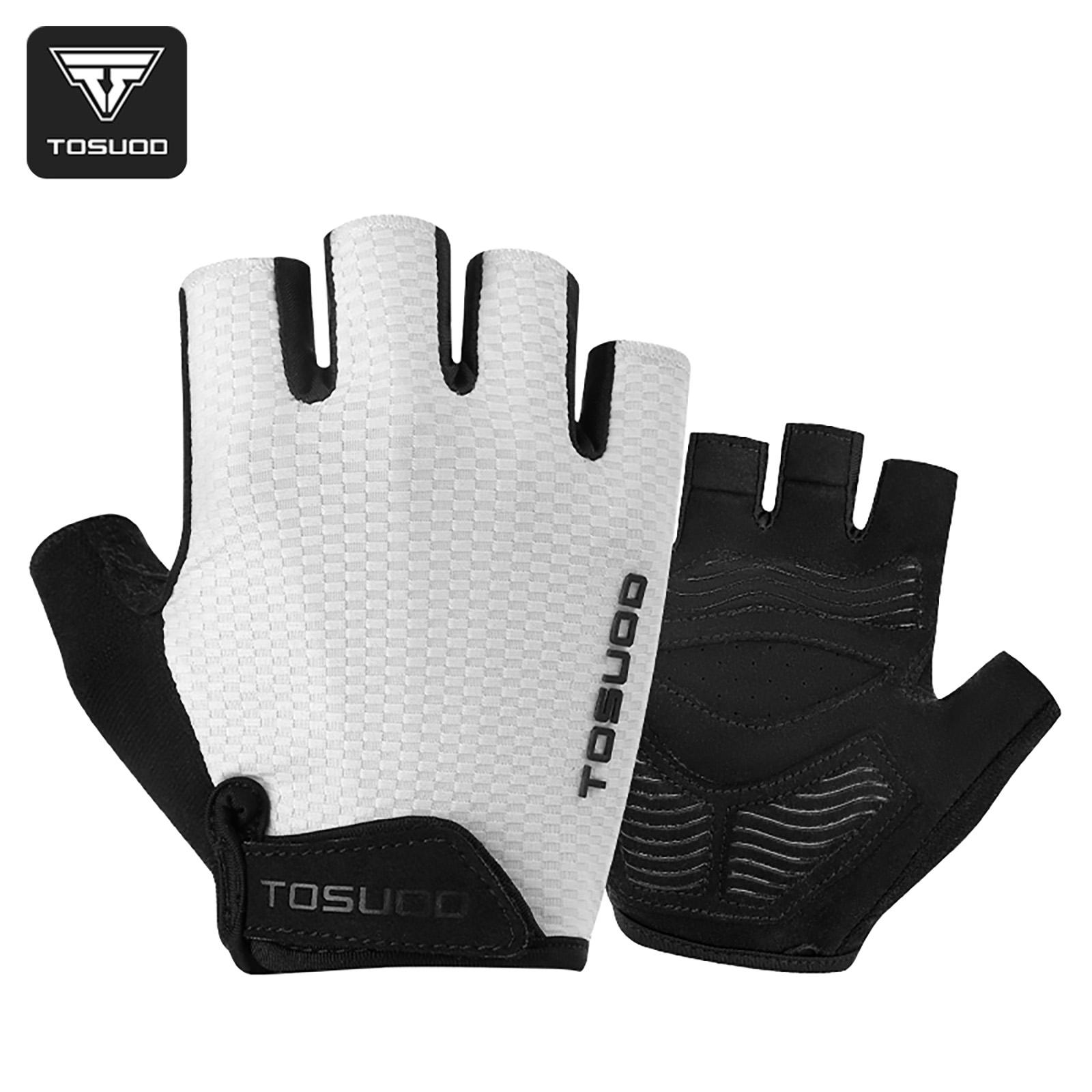 

TOSUOD Cycling Gloves Silicone Pad Adjustable Tightness Comfortable Half Finger Gloves for MTB Road Bike Unisex Sports Gloves S білий