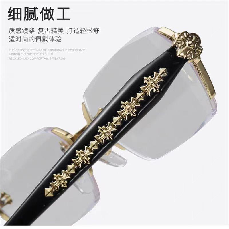 Smart zoom retro frameless trimmed reading glasses high definition anti-blue reading glasses middle-aged and elderly reading glasses