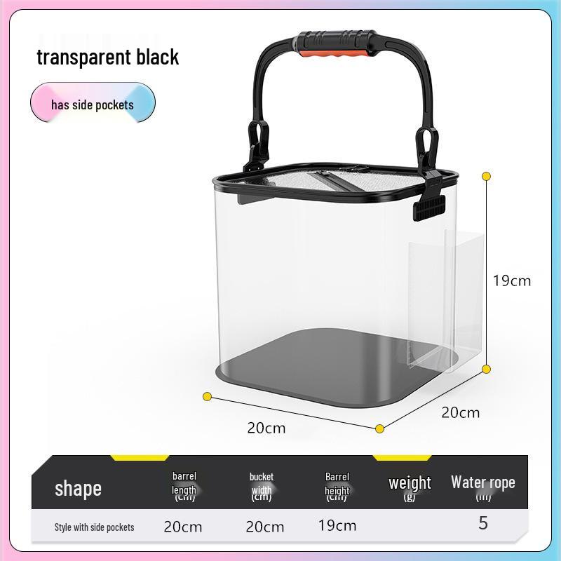 Foldable EVA Multipurpose Fish Tank & Breeding Bucket - Transparent Outdoor Fishing Gear
