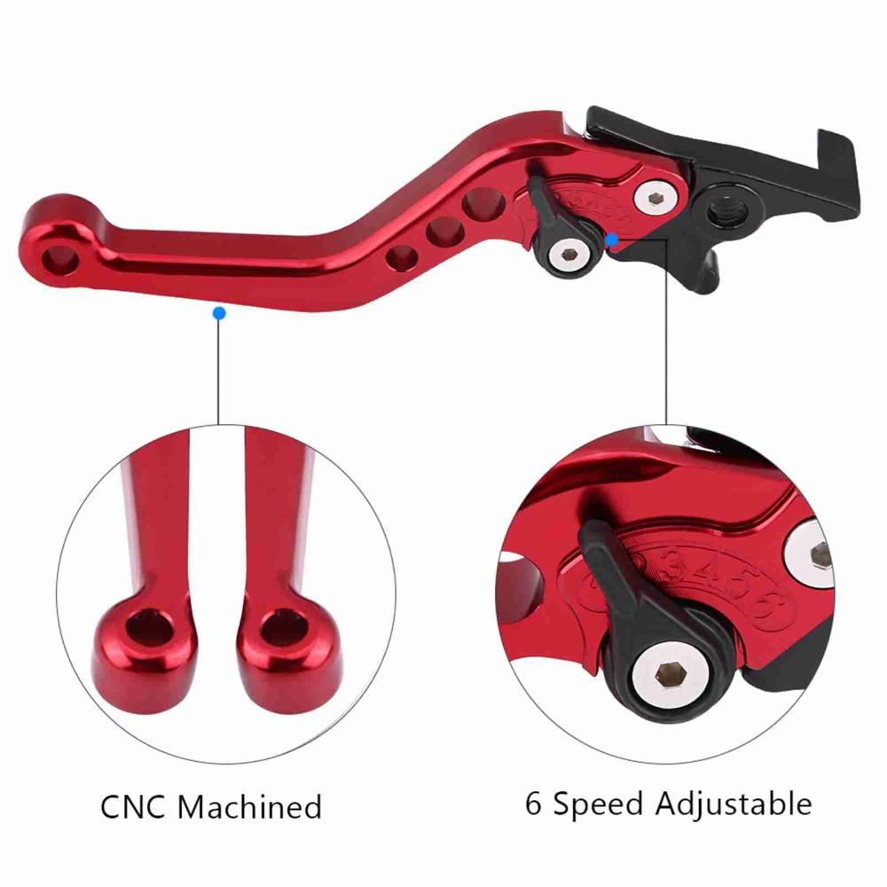2pcs CNC Aluminum Brake Clutch Levers Red/Black Modified Brake Lever For Dual-Disc Motorcycle