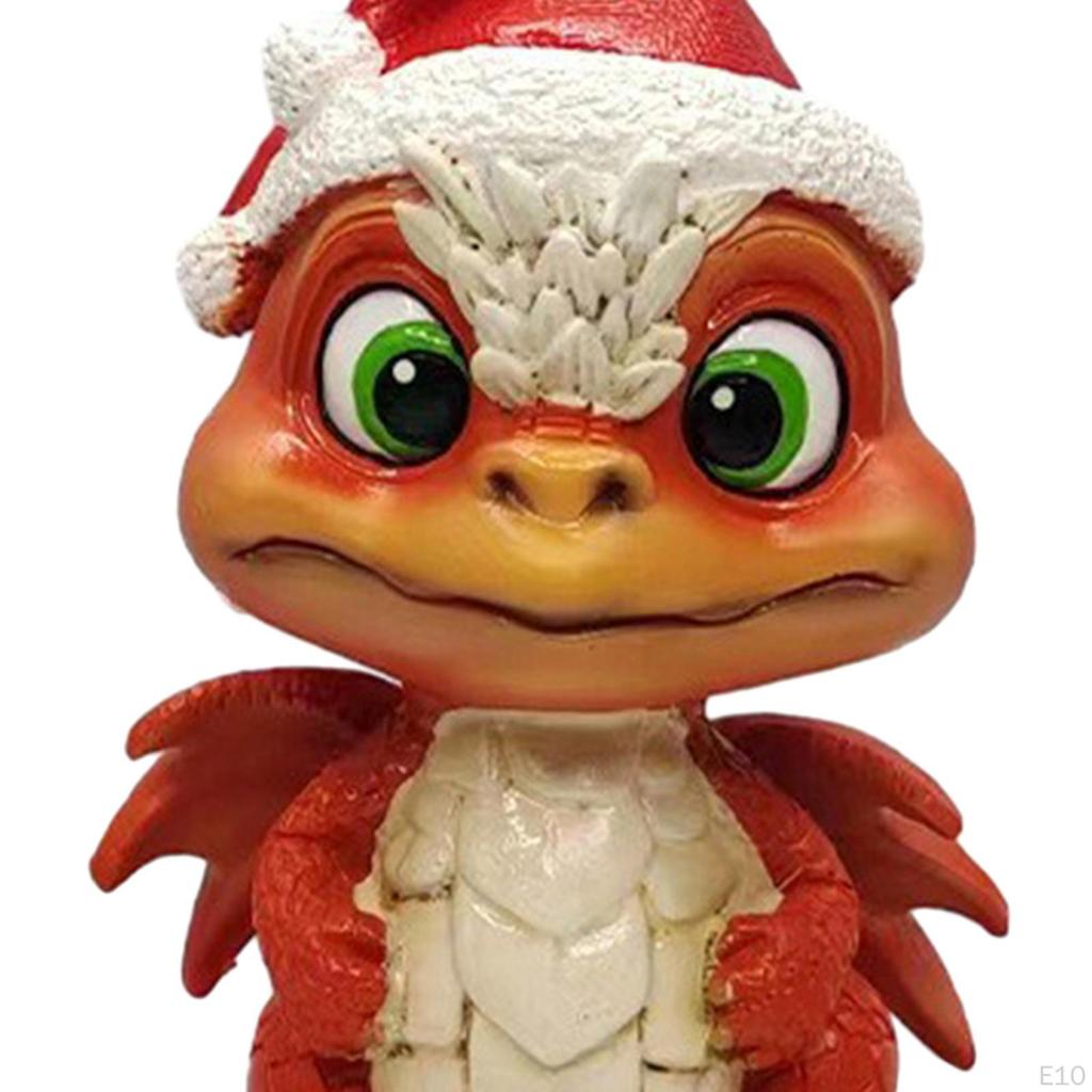 Christmas Decoration Dragon Figurine Miniature Lovely Xmas Statue Ornament for Home