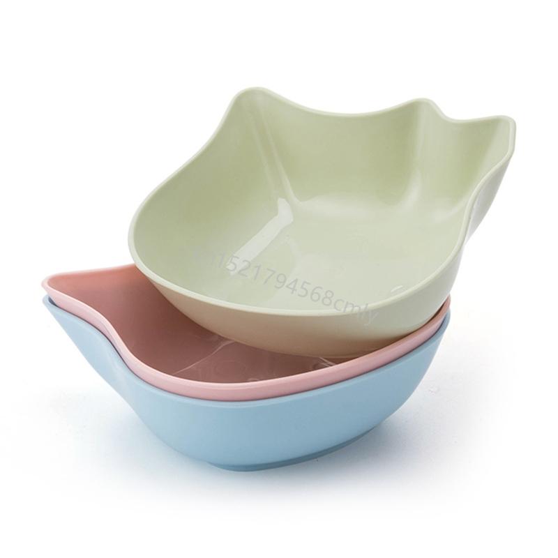

3-Piece for Cat Bowl for Indoor Cats Shallow Bowls for Food and Water Anti Skid Relief of Fatigue Blue Pink Gree 6XDE
