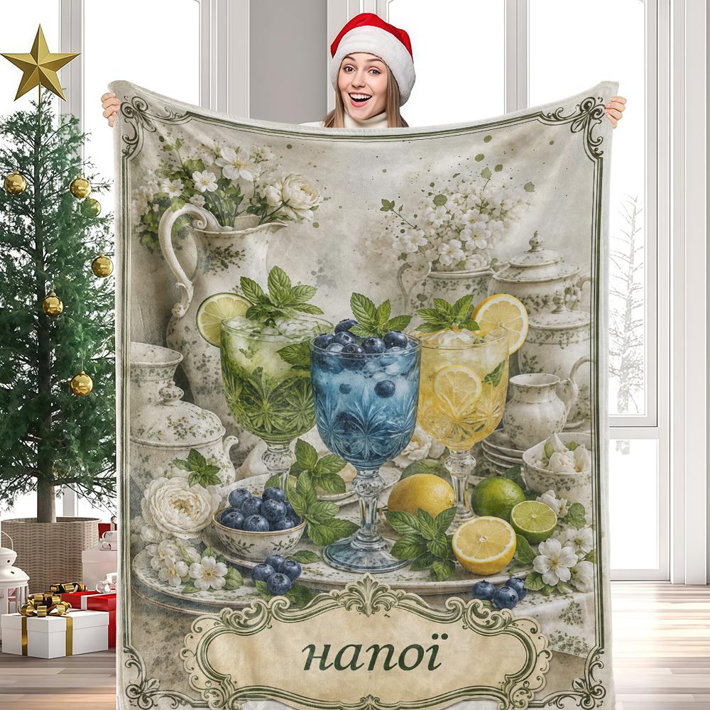 Lavender Wildflowers Premium Velvety High-Quality Flannel Blanket Ideal for Halloween Christmas Holiday Season Gifts