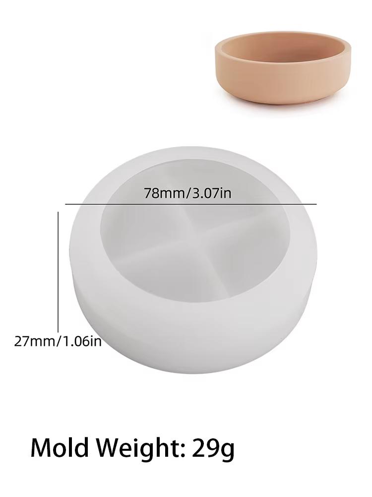 Nordic Round Storage Bowl Cement Silicone Mold Terrazzo Candle Tray Concrete Molds DIY Candle Cup Vessel Flowerpot Clay Mould