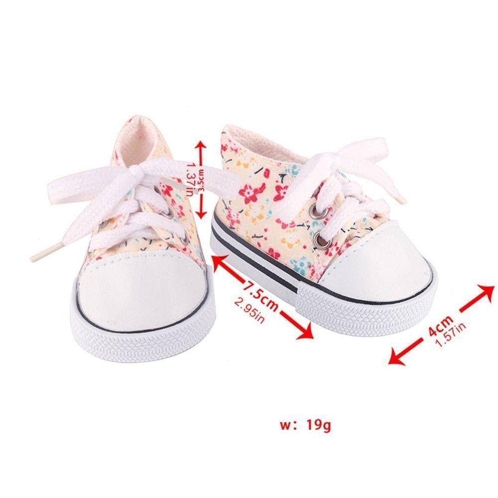 1 Pair Mini BJD Doll Shoes 7.5cm Doll Sneakers Sneakers Shoes Doll Canvas Shoes  DIY