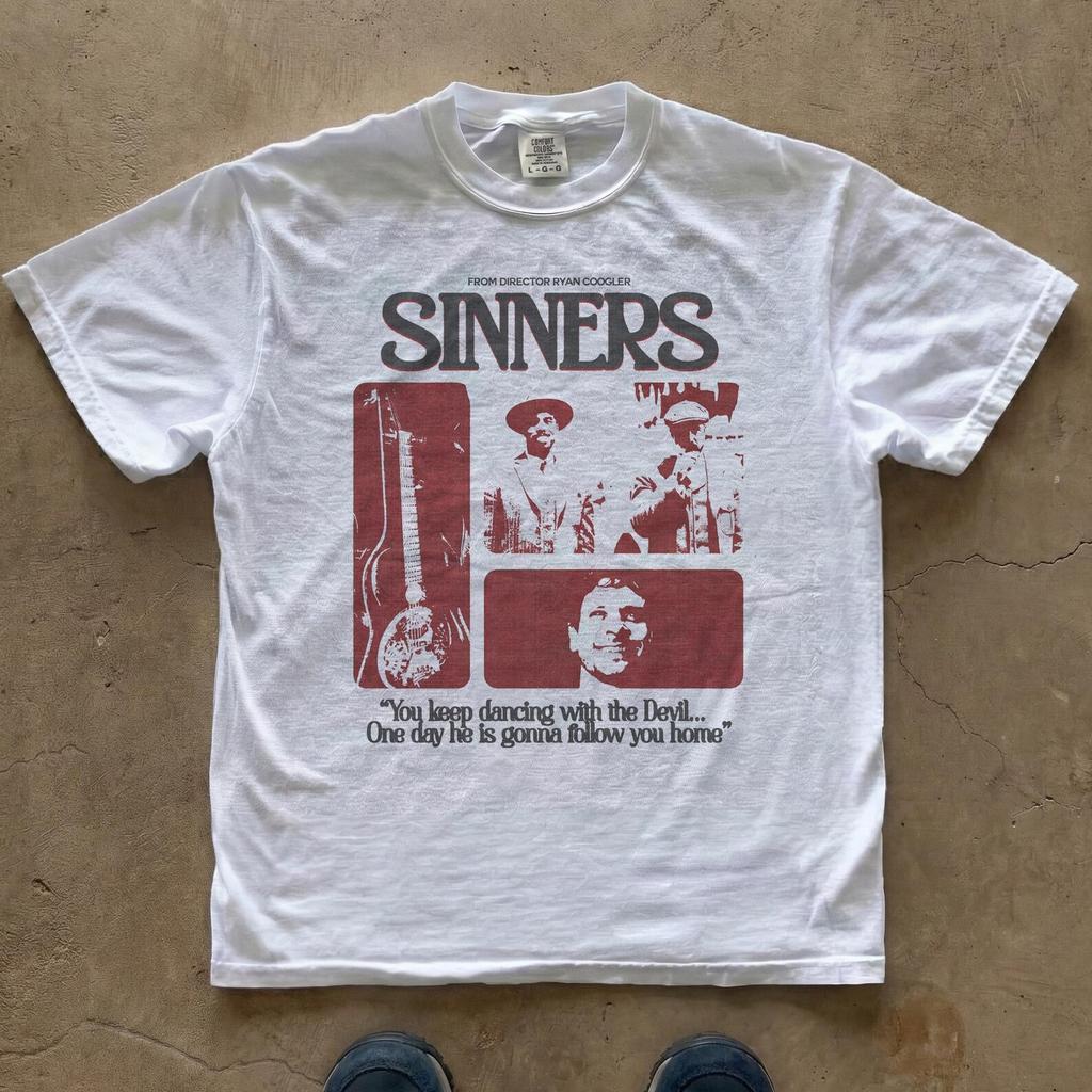 Sinners Filmo Vintažinis Plakatas Marškinėliai | Kino Filmo Marškinėliai