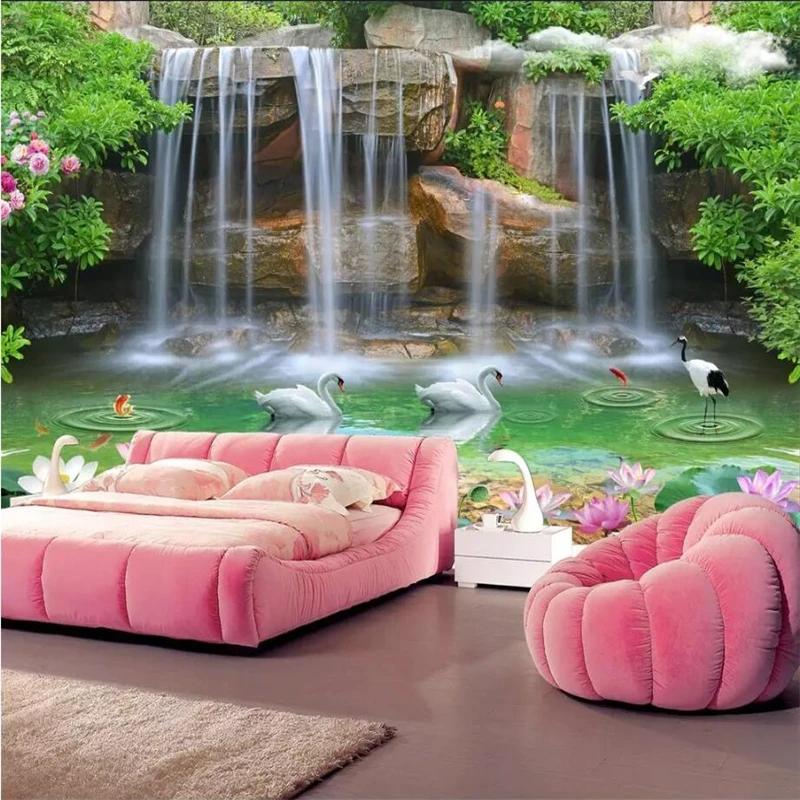 Tapet 3d mural pictură peisaj cascadă romantic stereo fundal TV tapet decor acasă