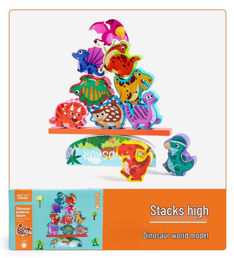 Wooden Animal Stacking Tower: Fun & Educational Balance Blocks for Kids