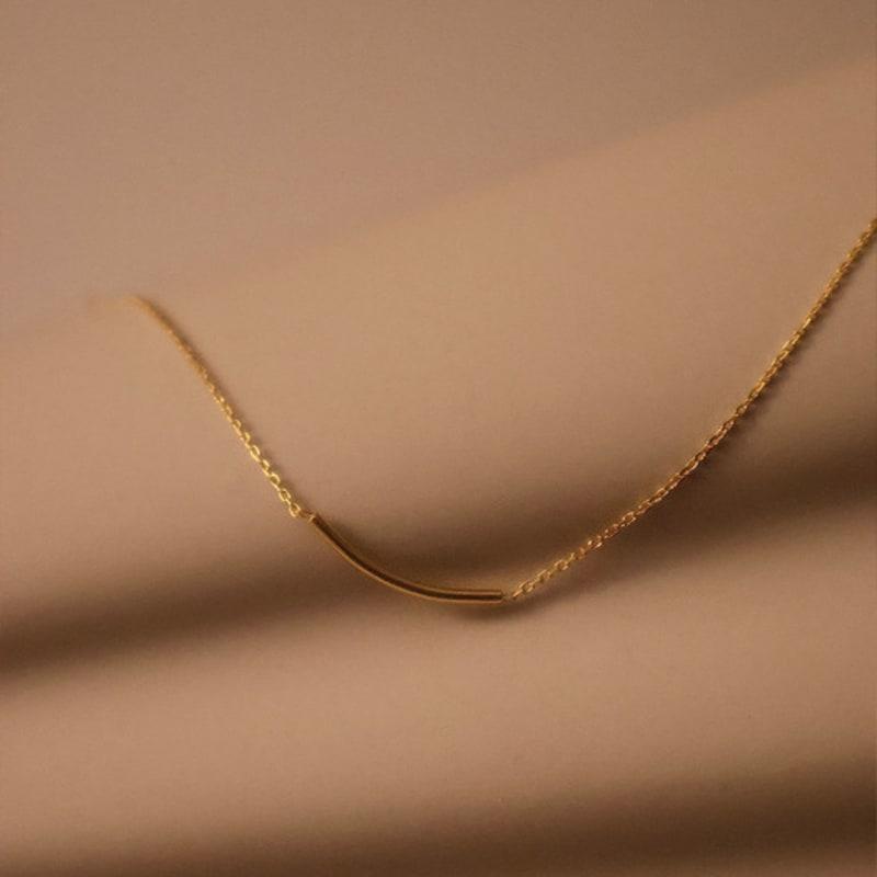 Taupe 925 Silber Slinn Halskette - Stab-Halskette