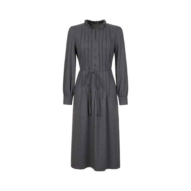 Jiu Zi Anna Chloe French Style Ruffle Neck Waist Dress