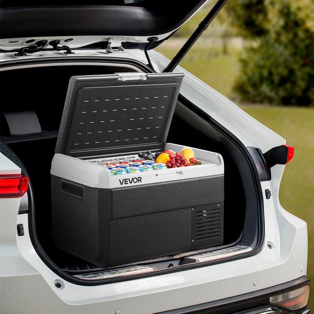12 Volt Car Refrigerator, 40L Car Fridge, Portable Electric Cooler with -20 to 20 Adjustable Temperature, 12/24V DC and 100- 240V AC Compressor