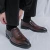 Men Loafers Dress Business Office Formal Shoes Black Brown Retro Leather Shoes Plus Size
