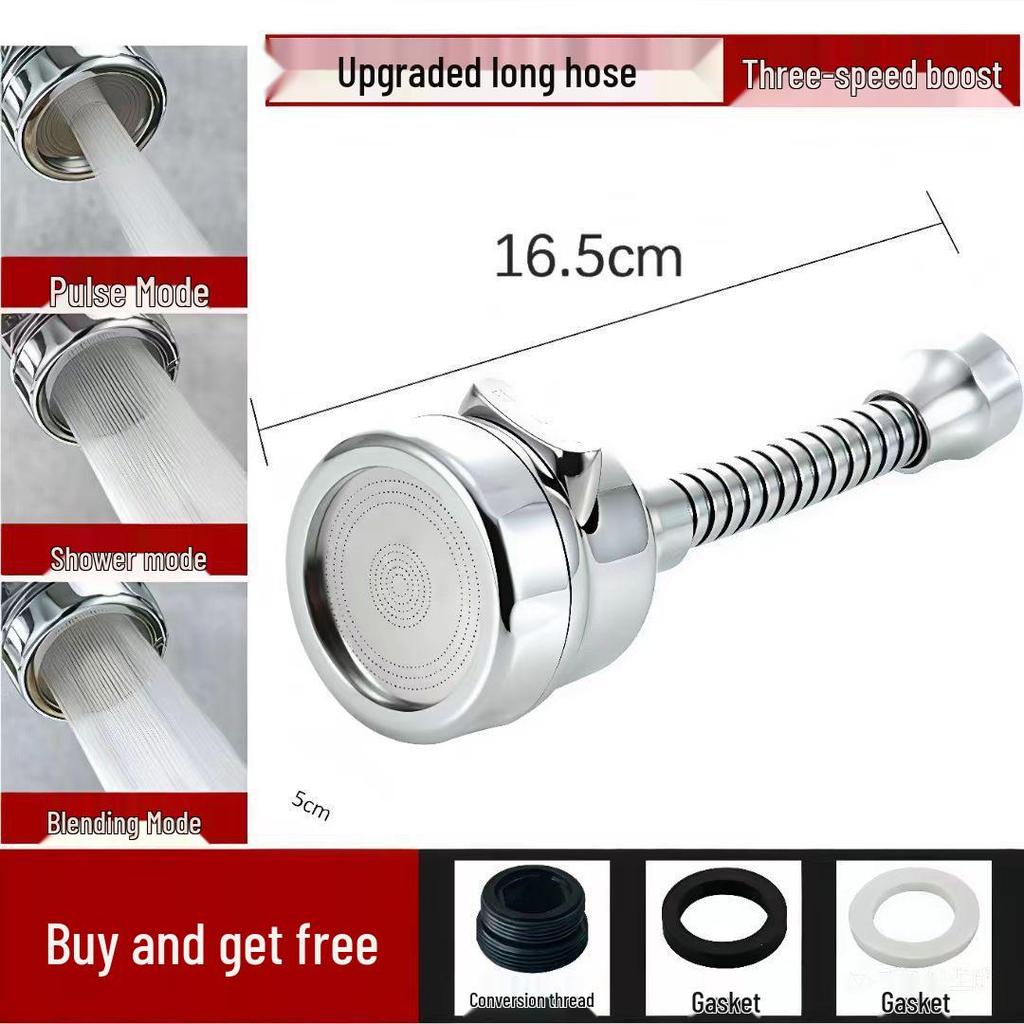 Universal Rotating Stainless Steel Anti-Splash Kitchen Faucet Extender with Water Filter