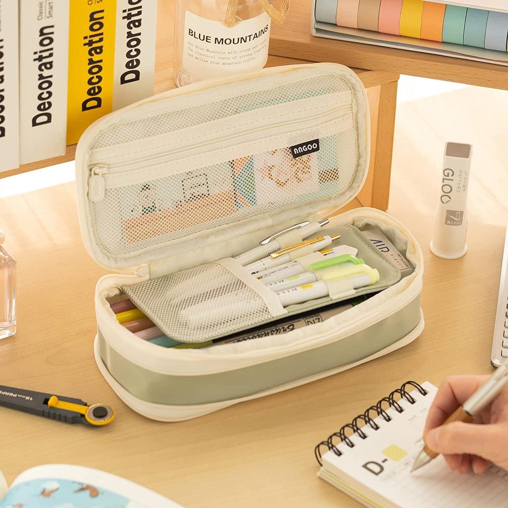 FAISHILAN Large Capacity Pencil Case with Multifunctional Tool Pencil Suitable for Junior High and College Boys and Office and Working Canvas Pencil
