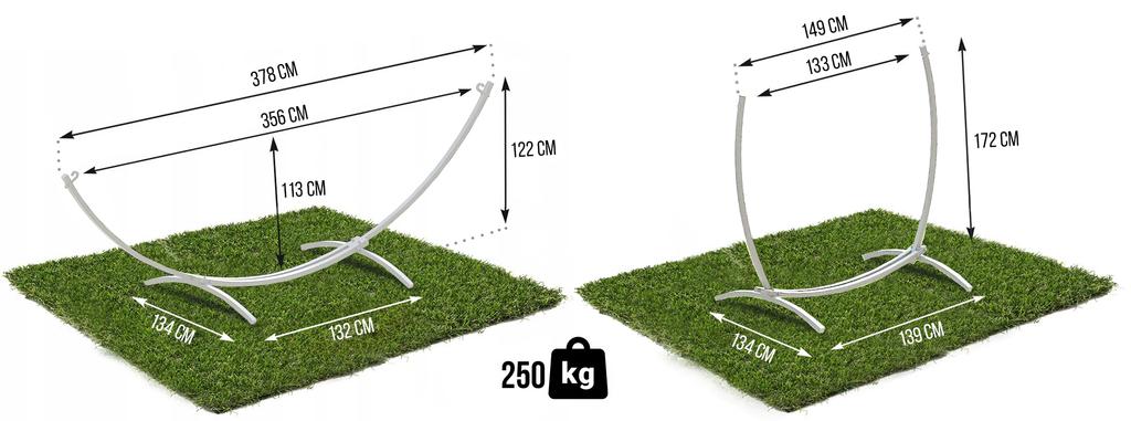 Hängmatta gungställning, trädgårdsställ, metall, gungstol för två personer, 2-i-1, stark, GoGarden