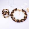 Personalized Trend American Double-layer Stacked Wooden CCB Bamboo Necklace Jewelry Set Versatile Women's Jewelry