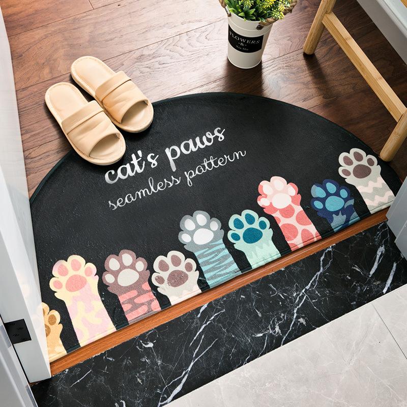 Cute Cartoon Floor Mats Home Door Non-slip Floor Mats Bedroom Kitchen Bathroom Semicircular Door Mats Floor Mat In The Room