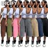 Calças e Capris Casuais Femininos DICFY com Estampa Lisa