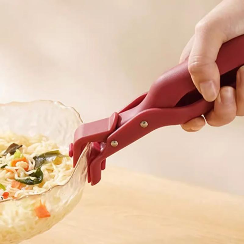 Bowl Spoon Dish Clamp Pot Pan Gripper Clip  Dish Plate Bowl Clip Tongs Anti-Scald Non-Slip Handle Kitchen Gadgets