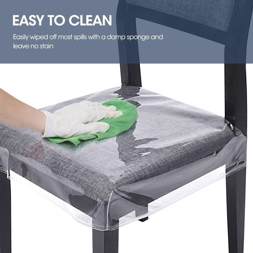 Waterproof Transparent Chair Cover Scratch Resistant Oil-resistant PVC Chair Seat Cover Dust-proof Anti-dirty Chair Slipcover