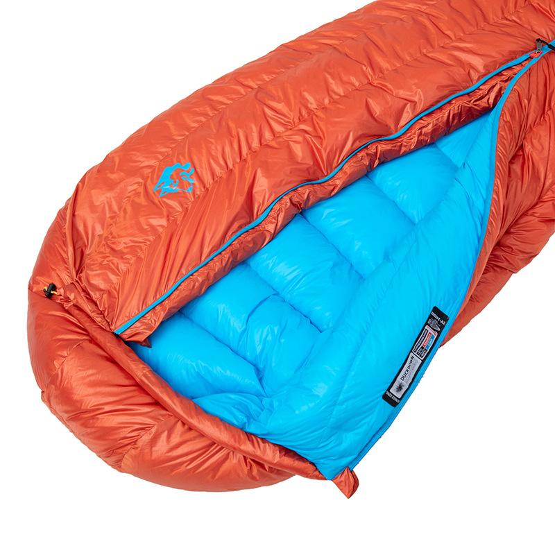 Daunenschlafsack für Outdoor-Camping, Mumienschlafsack, Wanderschlafsack, hochwertige 1000 g Entendaunen, Liefer- und Aufbewahrungstasche