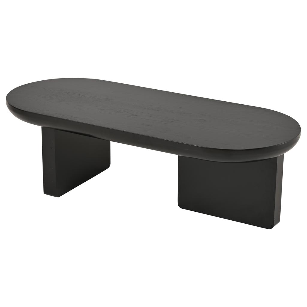 N625P300081S) 119.7*49.8*35.5 cm Black Modern Minimalist Coffee Table, Spray-Painted Living Room Table, Oval, MDF
