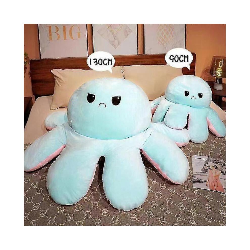 (130cm,Blue)NEW Reversible Octopus Stuffed Animal, Large Plush Octopus Cushion Pillow Toys