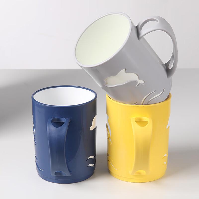 Meiliya Dolphin Dual-Color Toothbrush Cup with Handle (2-Pack)