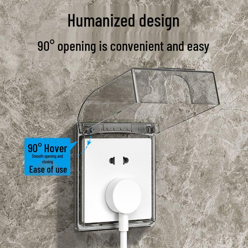 86 Type Waterproof Adhesive Socket Box: Bathroom Switch Cover & Plug Protector