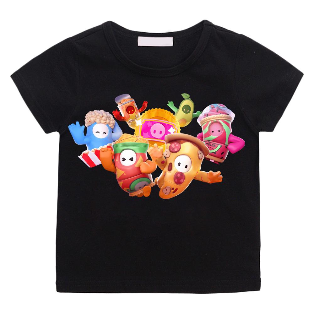 2026 NEW Fall Guys Children's Cartoon T-shirts Cartoon Print Manga Tshirt Aesthetic Boys/girls Cotton T Shirt