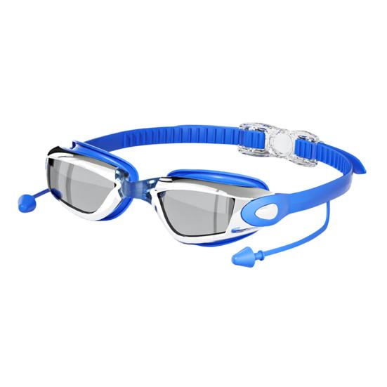 Gafas de Natación para Adultos con Tapones para los Oídos Impermeables Sin Fugas Antivaho Protección UV Lente Transparente Hombres Mujeres Gafas de Silicona Equipo de Buceo Snorkel