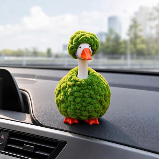 Plush Desk Goose Outfits, Handmade Crochet Goose Clothes and Hat, Porch Goose Statue Clothing, Goose Sculpture Costume for Desktop Decor