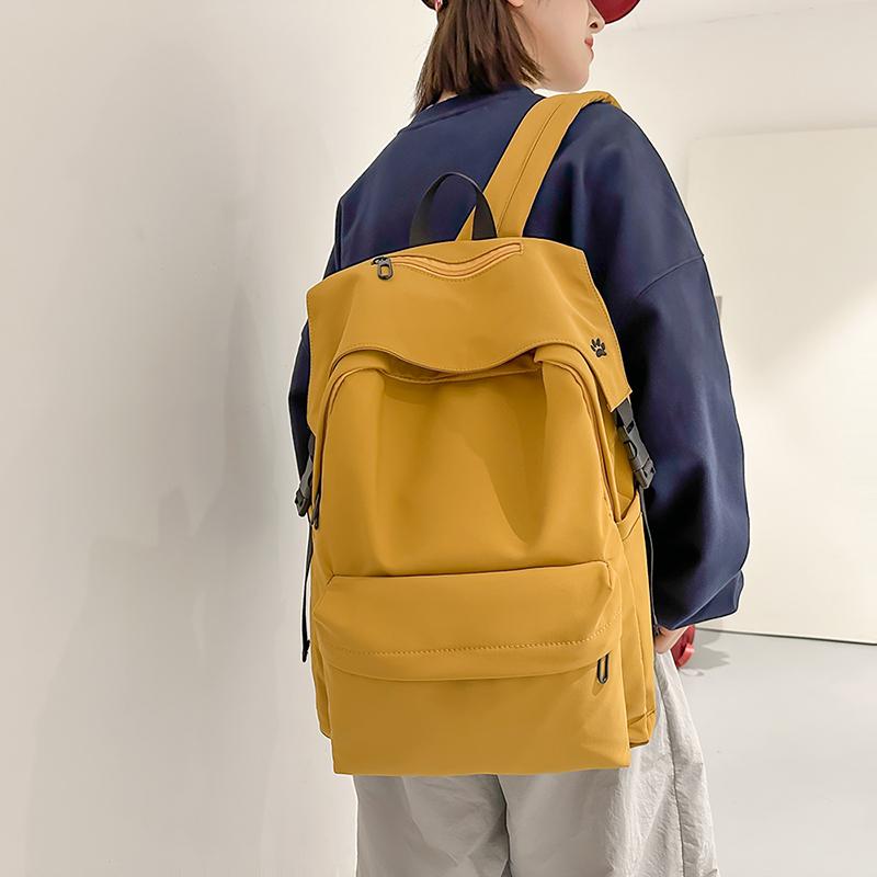 Men Large Capacity Backpack Women Solid Color Backpack Junior Senior High School Student Schoolbag