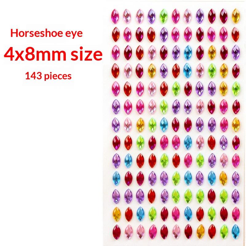 1Sheet Self Adhesive Rhinestone Jewelry Stickers On Face Gem Stickers Crystal Crafts Nail Body Makeup Card Making Craft Supplies