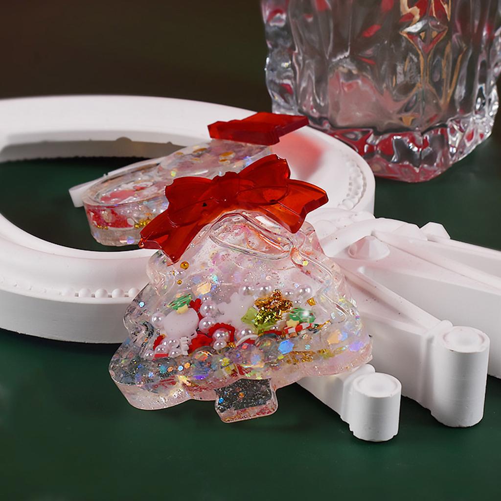 Christmas Silicone Molds DIY Crafts Moulds Quicksand Empty Plates Christmas Sand Mold Set Silicone Material for DIY