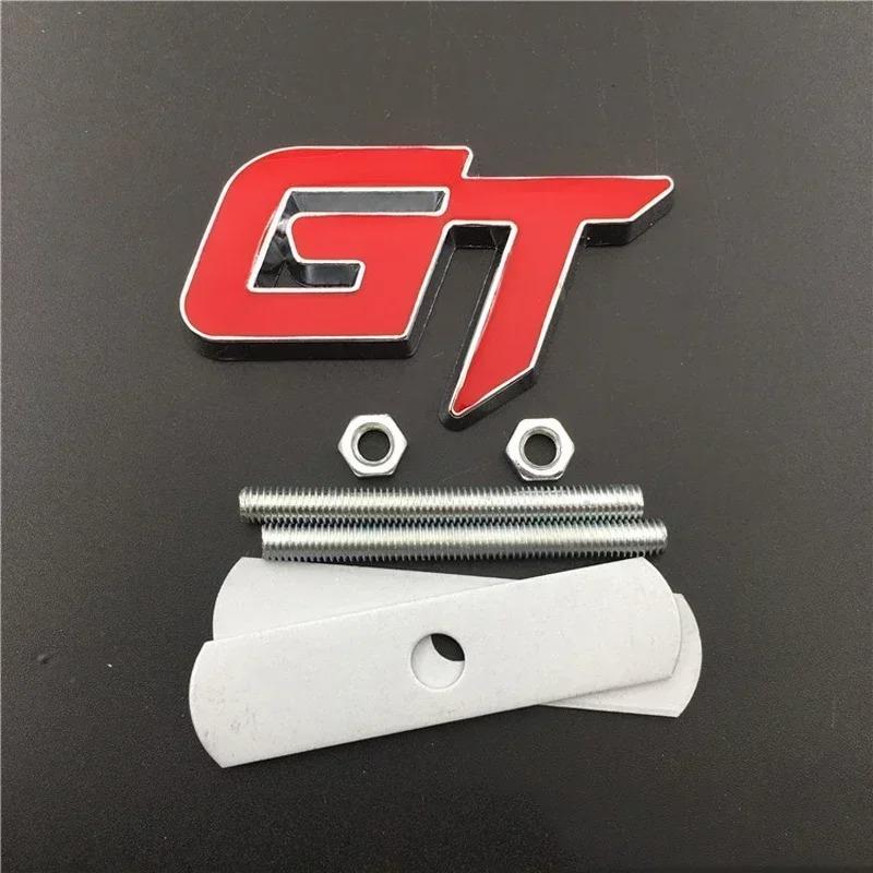3D Metal GT Logo Letters Car Front Grill Rear Trunk Emblem Badge Sticker Decals For GT Accessories