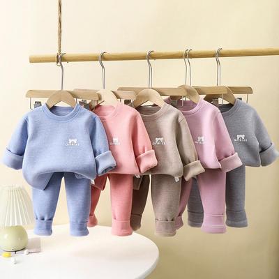 Kinderen Fleecegevoerde Orlon Pyjama Set voor Jongens en Meisjes - Warme Herfst/Winter Kleding