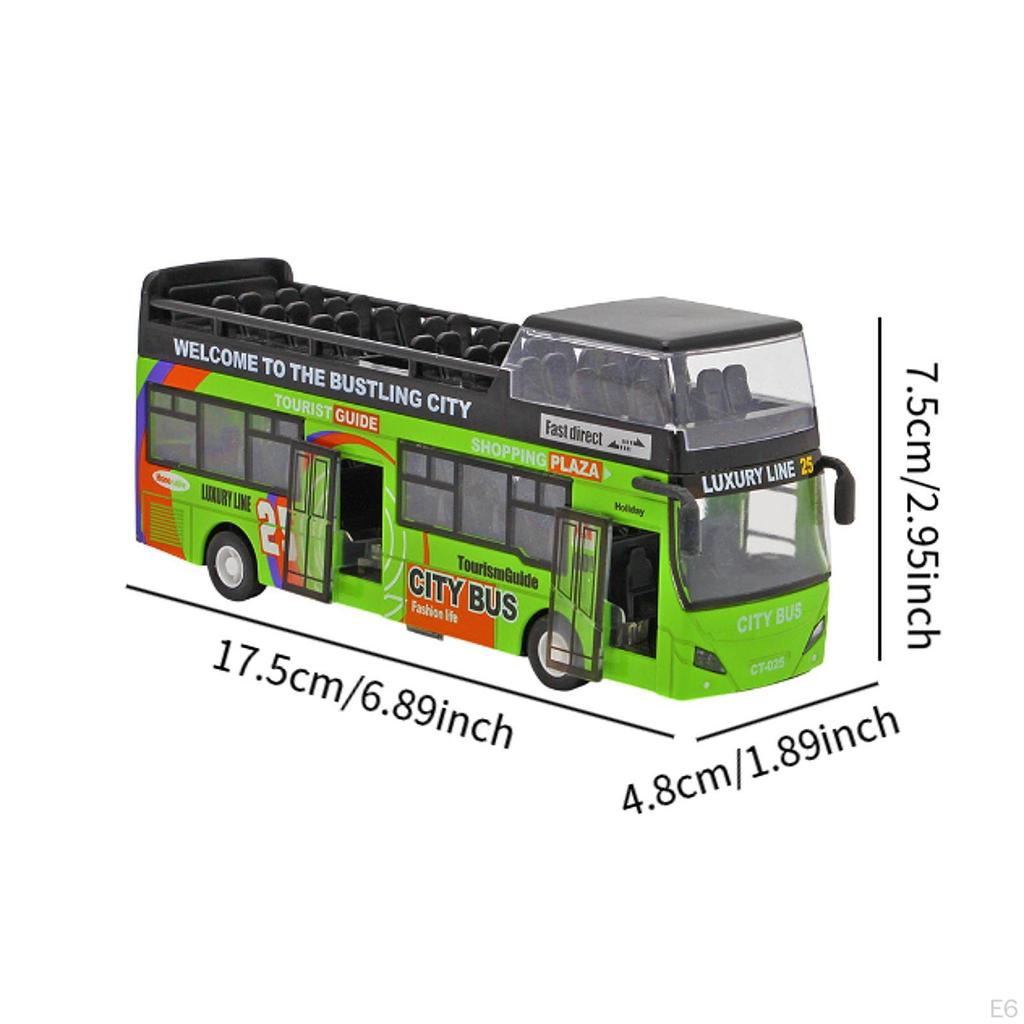 Doppeldeckerbus Spielzeug Stadt Türen öffnen Sammlerstücke Simulationsfahrzeug mit Lichtern und Geräuschen