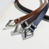 Retro Women'S Belt Simple Trendy Cool Alloy Buckle Belt Women'S Jeans Decorative Belt