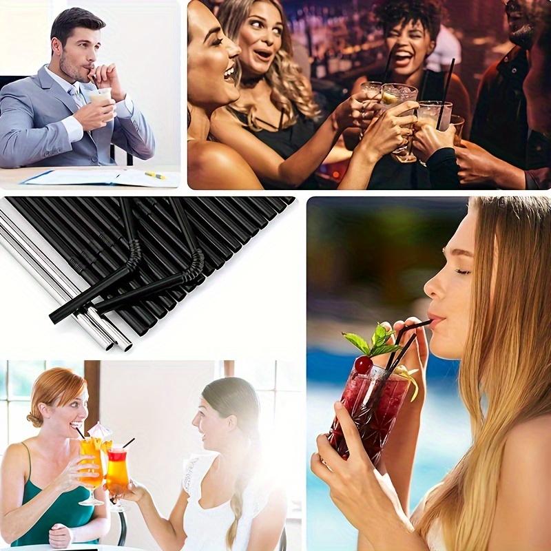 500pcs Black Straws (0.23*8.27 Inches), Disposable Straws, Juice Straws, for Party Decoration, Beverage Cocktail Supplies, Cocktail Straws