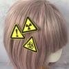 Unique Warning Sign Hair Clip for Safety and Style Lightweight Practical Plush Hair Accesories Fashionable Hairpin
