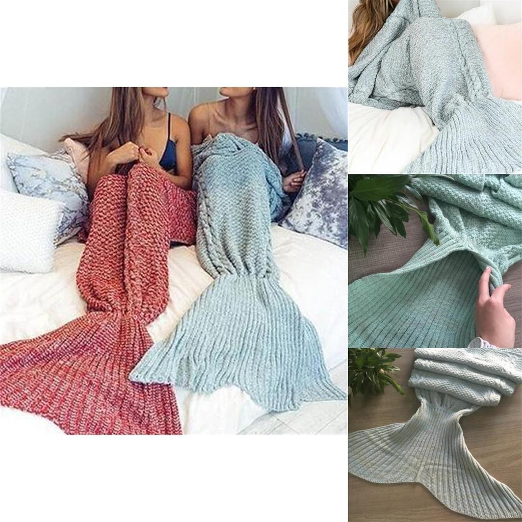 Cozy Mermaid Tail Handmade Crocheted Blanket For Adults And Kids In Soft Acrylic