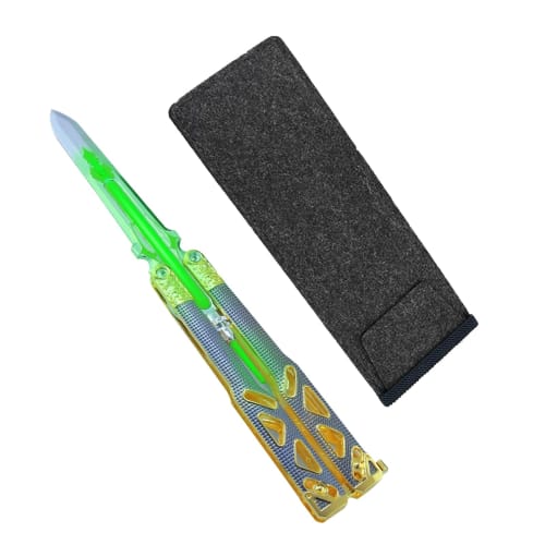 Butterfly Knife Training Model Toy, Practice, Bladeless, APEX Hero Power Kid Heirloom, Collectible, Cosplay Toy, Power Kid Leather Sheath, APEX Legend