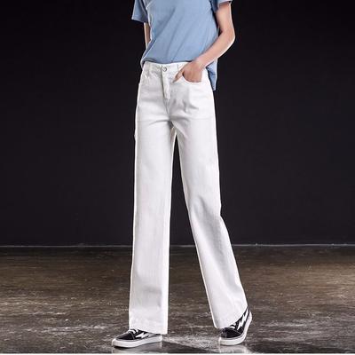 Spring Women's Straight-leg Jeans High-waisted Loose Stretch Jeans Wide-leg Jeans