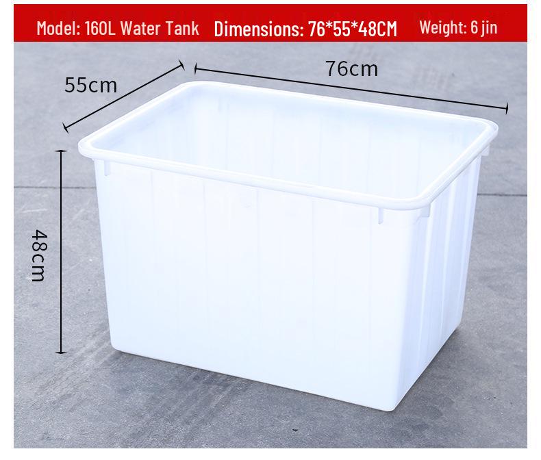 White 90-400L Thickened PE Square Water Storage & Aquatic Tank