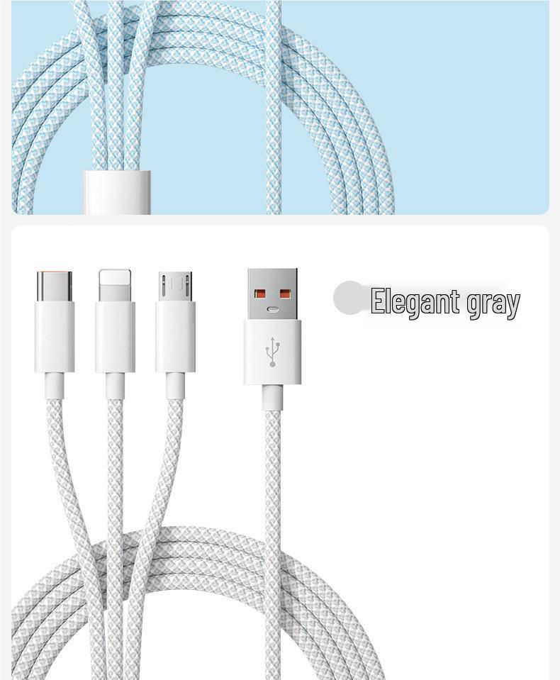 100W Fast Charging Multi-Head Cable: Compatible with Apple & Android