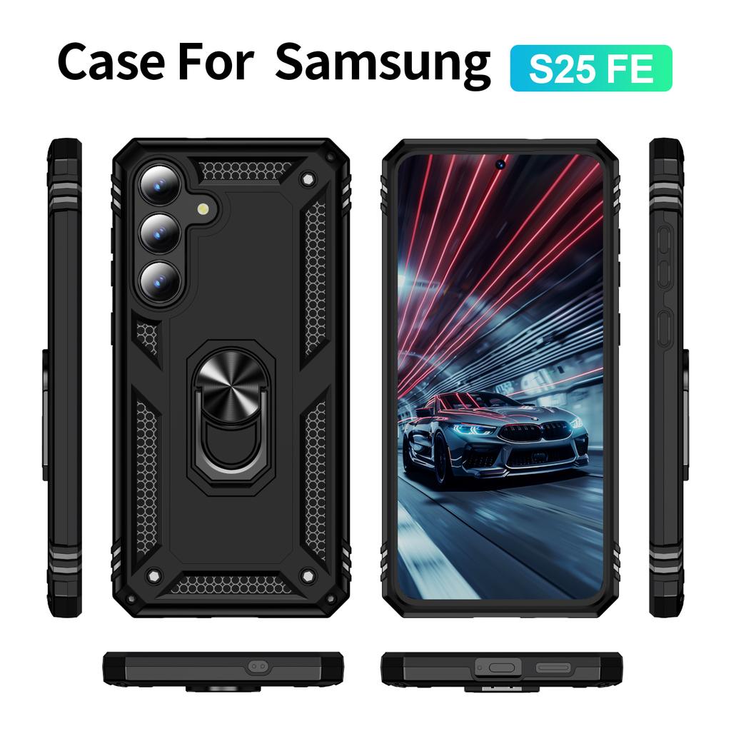 For Samsung Galaxy S25 FE Case PC+TPU Phone Cover with Kickstand